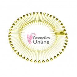 Bentite pentru cap din plastic tip pieptene BDP028DD Auriu Metalizat - 2 bucati